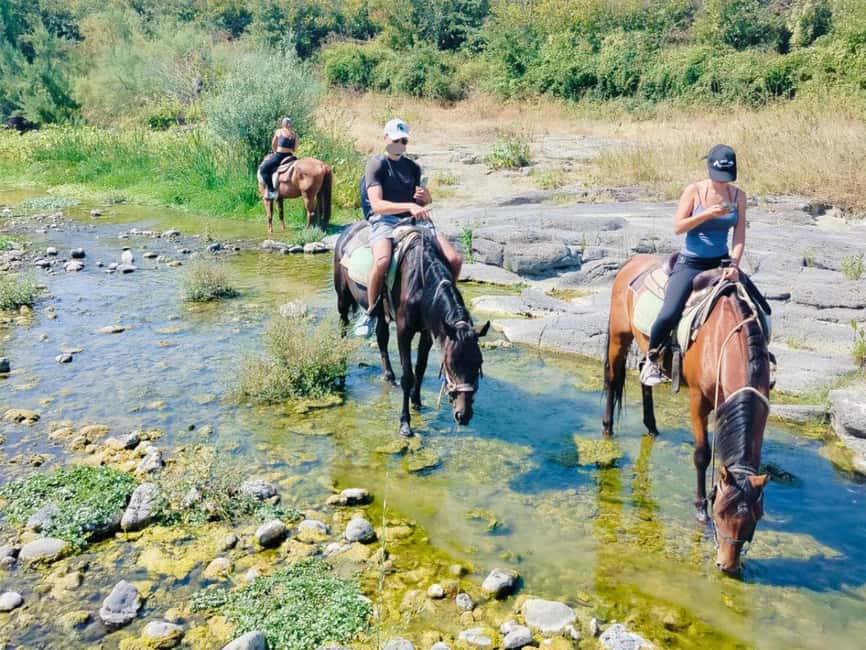 Alcantara: Horseback riding through gorges, Byzantine Cuba, and nature - Black basalt, green growth, and changing river crossings