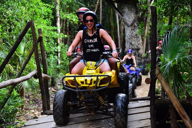 ATV (shared), Horse Back Riding, Ziplines, & Cenote from Cancún - Ziplines above the jungle canopy