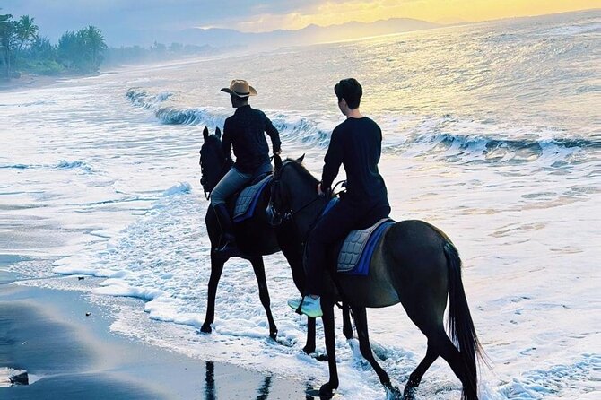 Bali Horse Riding Trot & Canter Saba Beach with Local Temple - Saba Beach’s black sand makes the ride different