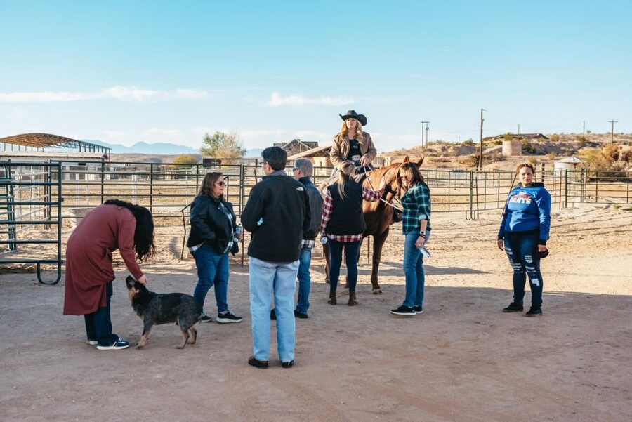 From Las Vegas: Desert Sunset Horseback Ride with BBQ Dinner - A 1.5-hour ride beneath the setting sun