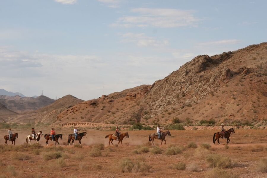From Las Vegas: Maverick Ranch Breakfast and Horseback Ride - Riding through the Nevada hills