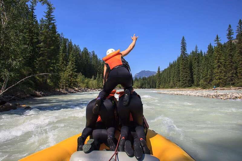 Golden, BC: Kicking Horse River Whitewater Raft Experience - A waterfall walk between rafting runs