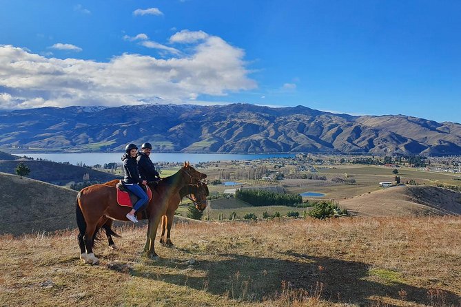 Golden Hills Horse Trek in Central Otago - The scenery: orchards, Cromwell, and the Mt Pisa Range