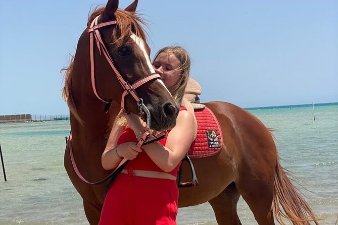 Horse riding Adventure on the Sea with Transfer in Hurghada - Getting comfortable with the horses and saddle