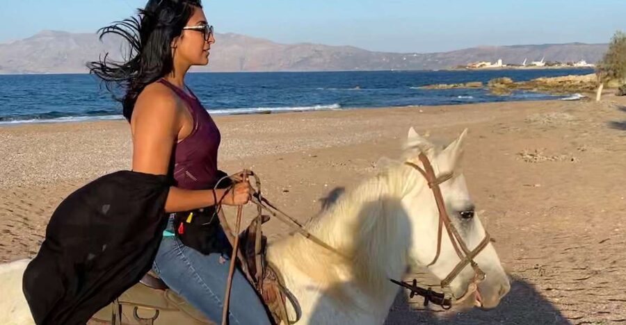 Horse riding,falasarna sunset,dinner in a tavern,drone video - A short coffee stop with a local feel