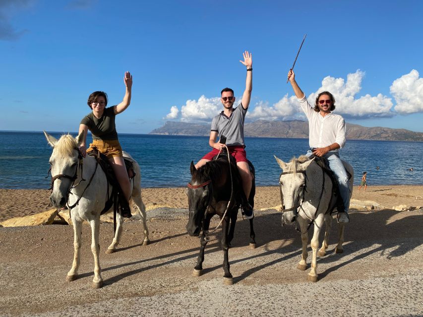 Horse riding,falasarna sunset,dinner in a tavern,drone video - Practical timing and preparation