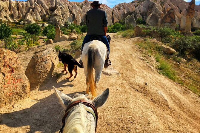 Horse Riding in Cappadocia in fairy chimeys - Red Valley and the Cross Church Cafe