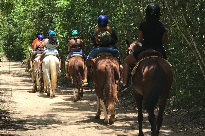 Horseback, ATV´s, Ziplines, Cenote, Hanging bridge Lunch and Round Trip Included - Horseback riding: a short jungle introduction