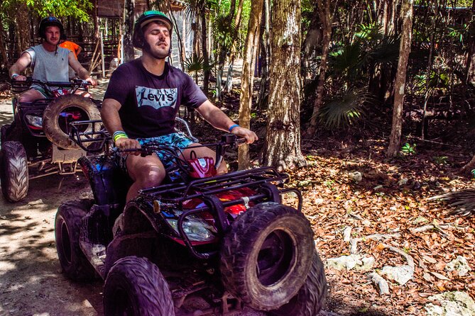 Horseback Ride, ATV's (Shared), Ziplines & Cenote Swim! From Cancun & Riviera - Shared ATVs on rough jungle roads