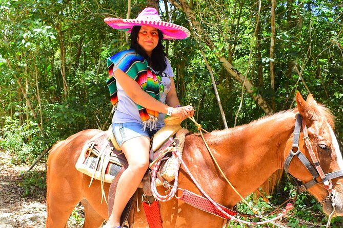 Horseback Ride, ATV's (Shared), Ziplines & Cenote Swim! From Cancun & Riviera - A guided horseback ride in the jungle