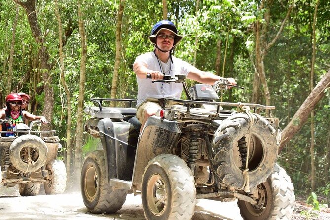 Horseback Ride, ATVs (Single), Cenote & Ziplines! Adrenaline & Nature Experience - ATV riding over rough jungle roads
