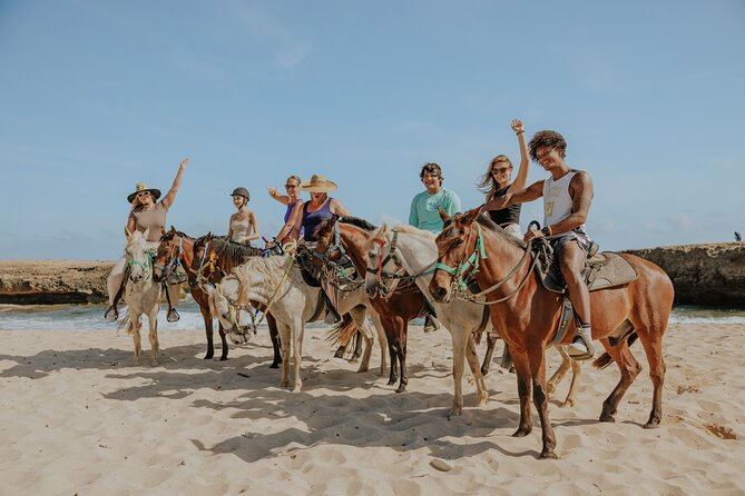 Horseback Riding and Natural Pool Adventure in Aruba - Meeting the horses at The Gold Mine Ranch