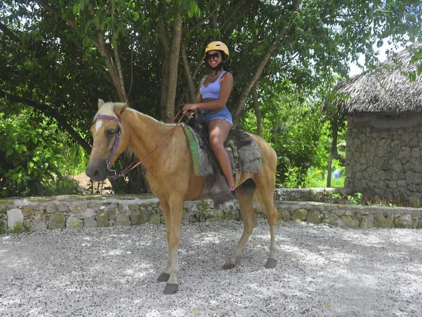 Horseback Riding Macao Beach Experience Paradise onHorseback - Returning to the ranch with a local drink