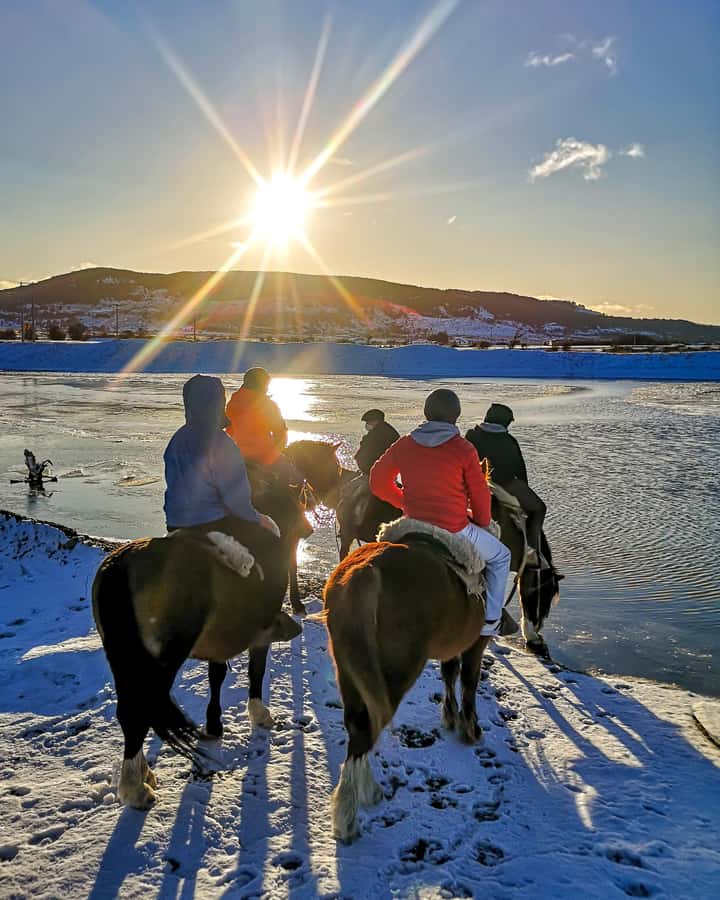 Horseback Riding near Strait of Magellan - Getting ready for the horses