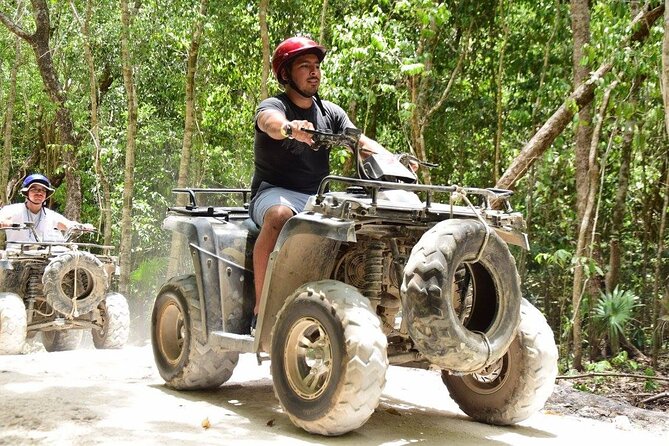 Horseback riding Tour with ATV circuit, ziplines and Cenote - Zipline circuits above the trees