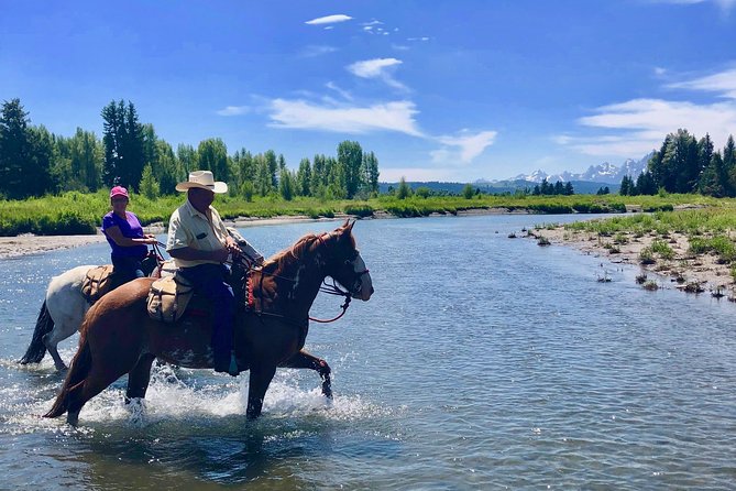 Horseback Riding with Grand Teton Views in Jackson Hole - Riding out from Heart Six Ranch near Moran