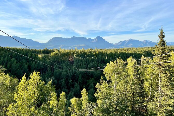 Horseback & Zipline Adventure in Alaska Mountains includes Lunch - A short move to the zipline park