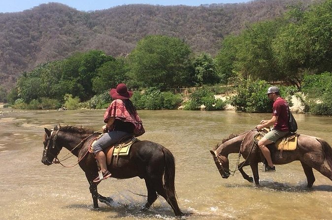 Horses on The Beach or Hot Springs - Getting comfortable on the horses
