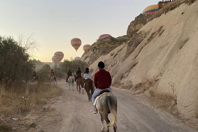 Magical horse ride with balloon in Cappadocia - A horseback view of Cappadocia’s sunrise balloons