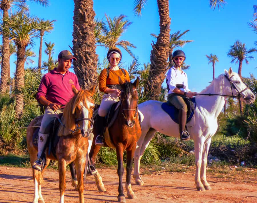 Marrakech: Palm Grove Horseback Riding Tour - A mint tea break in a Berber village setting