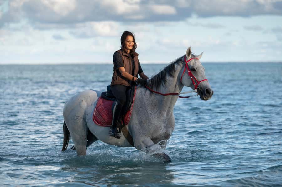 Mauritius: Horse riding on the deserted beach of Riambel - Trotting and cantering for experienced riders
