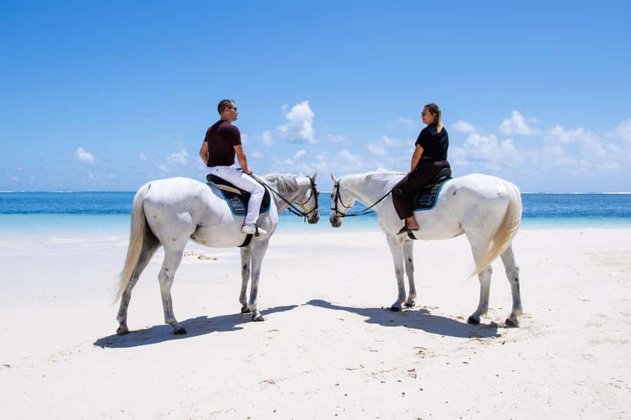 Mauritius: Horseback riding on the beach - Finding the wooden gate at Legasea Stables