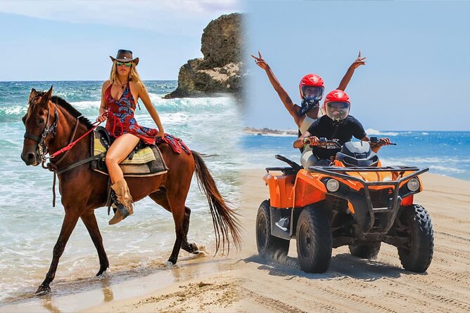NEW!! Combo ATV & Horseback Ride. Beach & Desert. Tequila Tasting - From Cabo’s Desert Tracks to Migrino Beach