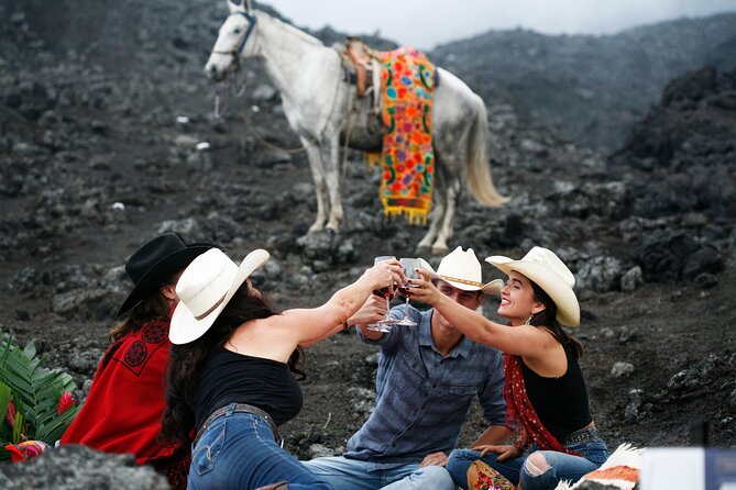 Pacaya Volcano Luxury Sunset Horseback Riding Tour/ Dinner Cooked by-Lava Chef - Meeting the horses in Guatemalan color
