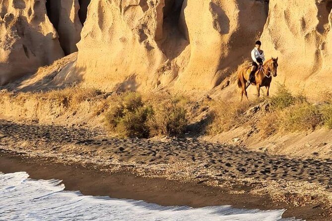 Premium Secluded Black Beach Horseback Riding Tour in Santorini - Homemade wine under the citrus trees