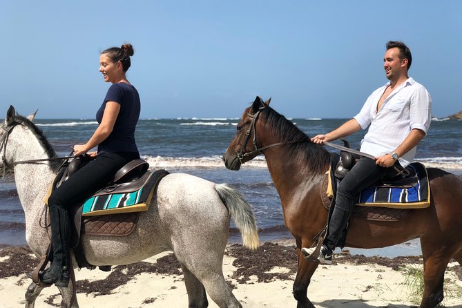 Private Advanced Horseback Beach Ride with Sandy Hoofs St. Lucia - Riding out toward St. Lucia’s Atlantic coast