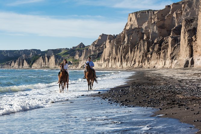 Santorini Horse Riding to Black Sandy Beach - Riding into Santorini’s black volcanic country