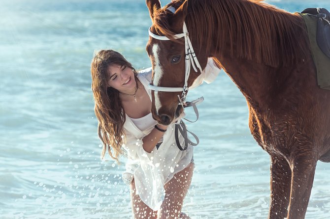 Santorini Horse Riding to Black Sandy Beach - The black shore at Eros Beach