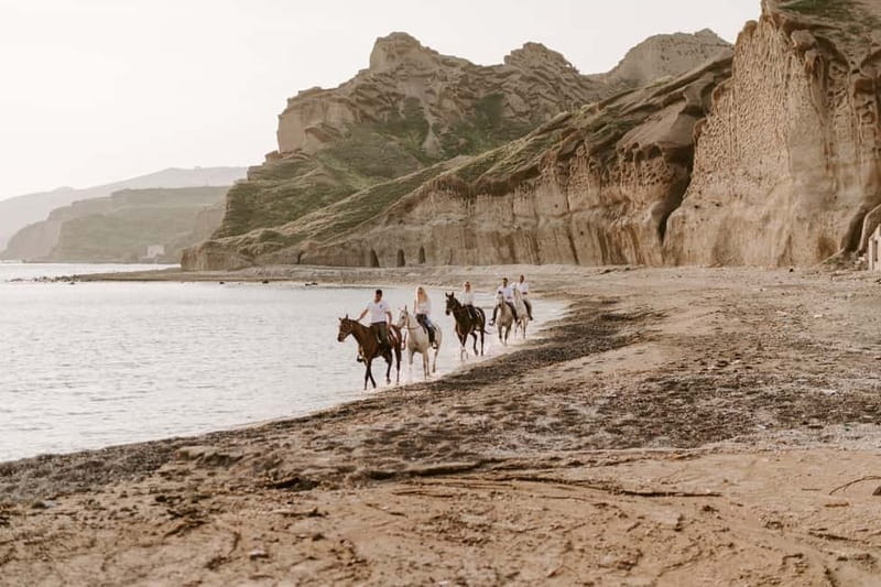 Santorini: Horseback Riding on the Black Sandy Eros Beach - What the $117 price includes