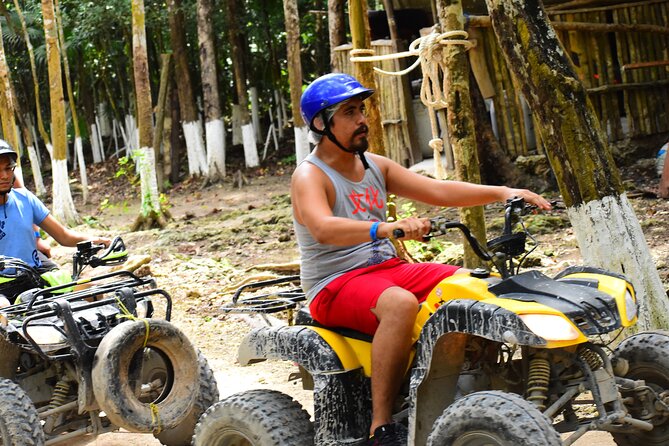 Single ATV, Ziplines, Cenote & Horse Riding from Cancun & Playa Del Carmen - Horseback riding with a park professional
