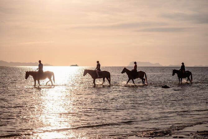 Sunset Beach Horseback Ride Phuket - The optional horse ride into the sea