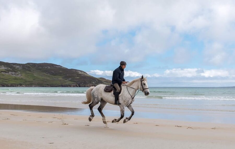 Westport: Beach and Countryside Guided Horse Ride - Croagh Patrick in the distance